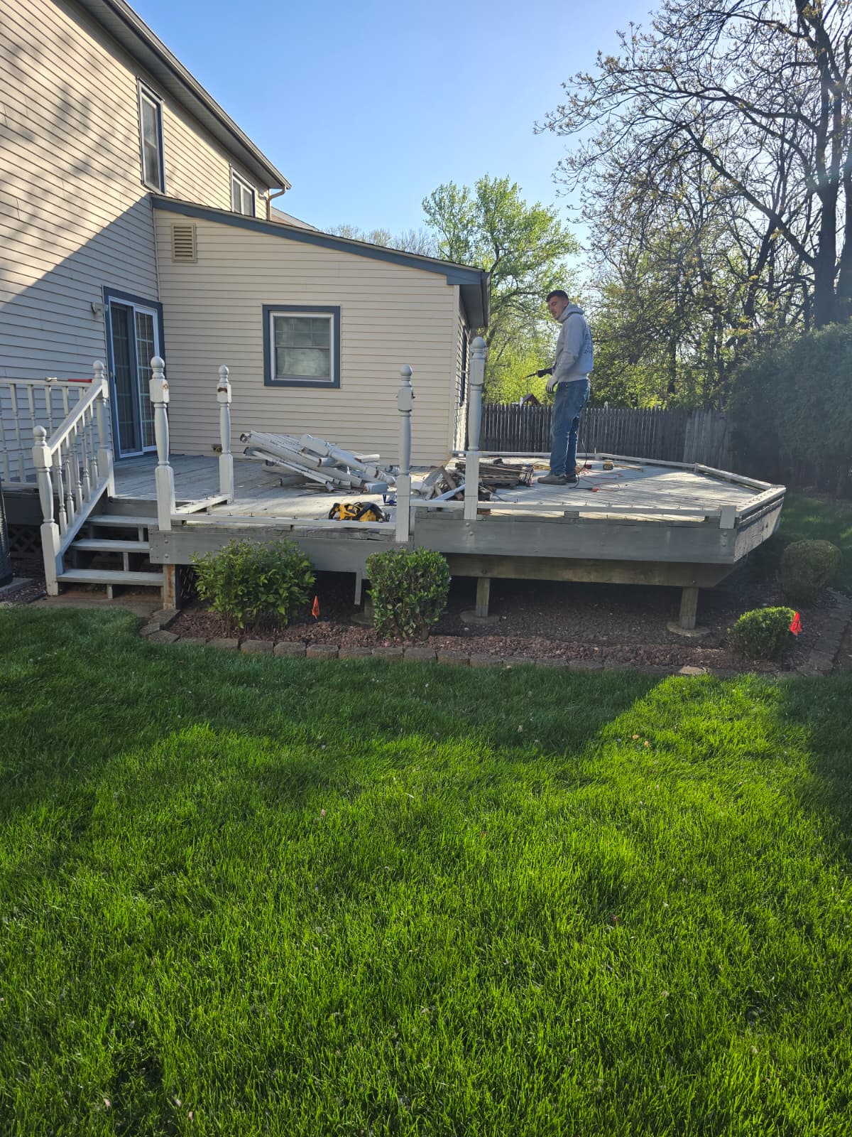 White Railing Deck Build project photo 1