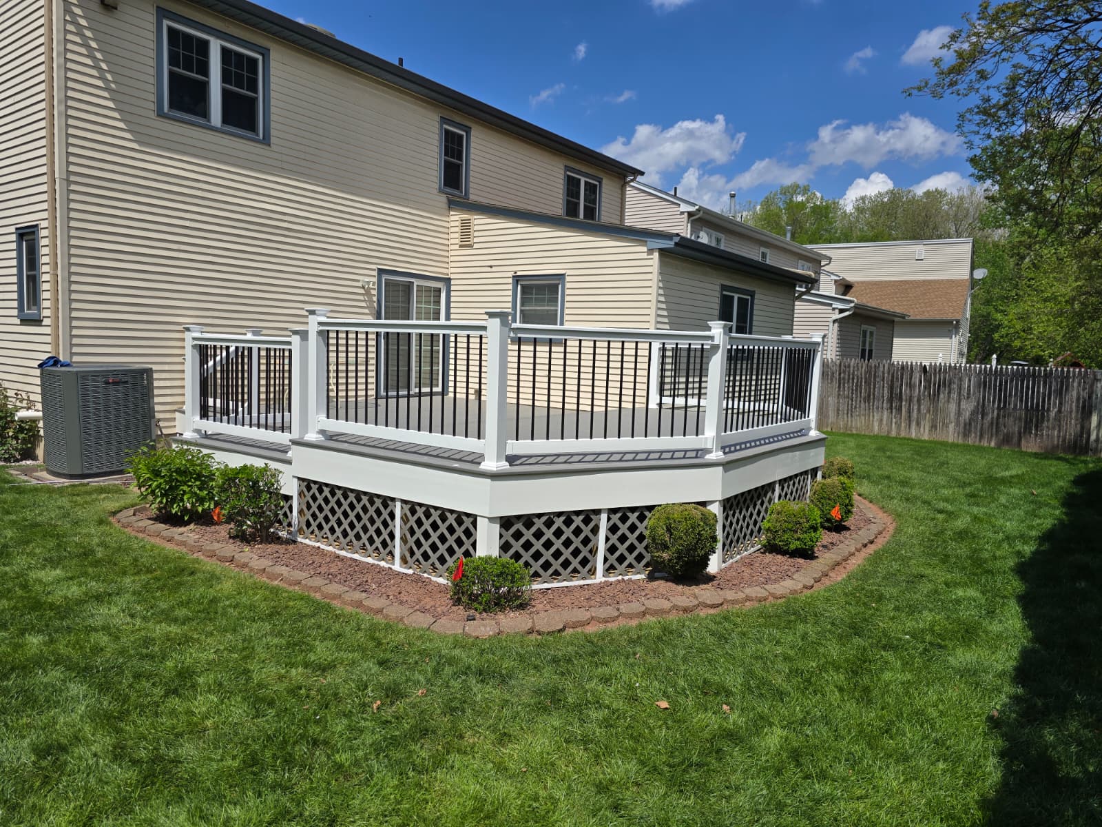 White Railing Deck Build